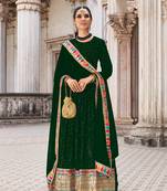 GEORGETTE ANARKALI SALWAR SUIT WITH EMBROIDERY SEQUENCE WORK SEMI STITCHED PARTY WEAR SUIT
