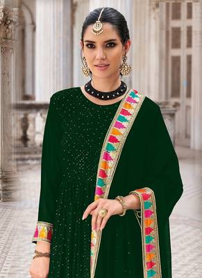 GEORGETTE ANARKALI SALWAR SUIT WITH EMBROIDERY sequin WORK PARTY WEAR SUIT 2