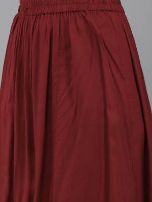 Maroon embroidered rayon ethnic-kurtis 5