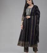 Blue printed rayon ethnic-kurtis