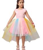 Pink printed nylon kids-frocks
