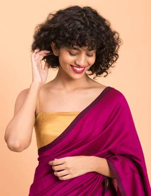 Suta Pink & Gold-Toned cotton colorblocked Saree 2