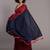 Suta Red & Navy Blue colorblocked Cotton Blend Saree