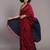 Suta Red & Navy Blue colorblocked Cotton Blend Saree
