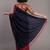 Suta Red & Navy Blue colorblocked Cotton Blend Saree