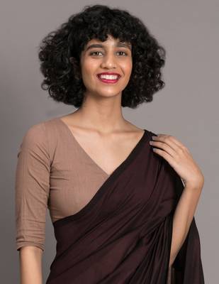 Suta Brown Colourblocked Cotton Blend Saree 2