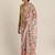 Suta Women Pink  Blue Strokes Printed Chiffon Saree