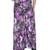 Purple Floral Pattern Long Viscose Lycra Palazzo Printed Women Casual Trouser