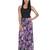 Purple Floral Pattern Long Viscose Lycra Palazzo Printed Women Casual Trouser