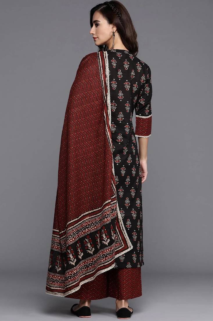 Women's  Cotton Kurti  palazzo with  Dupatta