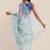 Suta Blue  Grey Floral Printed Organza Saree