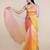 Suta Yellow  Orange Ombre Sequin Embellished Handcrafted Organza Saree