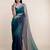 Suta Navy Blue Embellished Sequinned Ombre Organza Saree