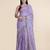 Suta Women Lavender Floral Screen Printed Mul Cotton Saree