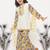 Little Bansi Cotton Floral Embroidery Kurta with Floral Detaling and and Floral Sharara with Dupatta - White and Yellow