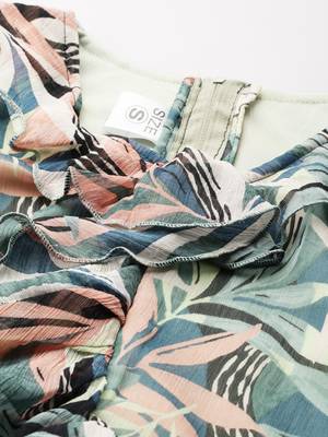 Green printed georgette maxi-dresses 2