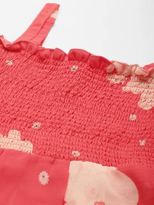Red printed georgette maxi-dresses 2