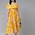 Gold printed georgette long-dresses