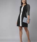 Black plain georgette short-dresses