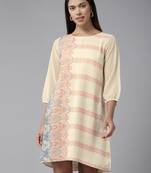 Fawn printed georgette short-dresses