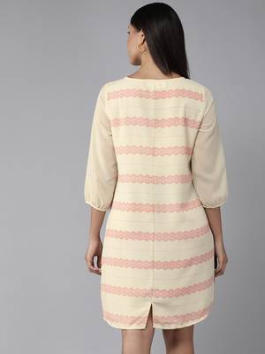 Fawn printed georgette short-dresses 4