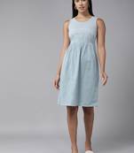 Grey embroidered georgette long-dresses