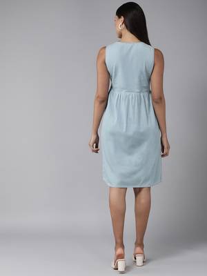 Grey embroidered georgette long-dresses 4