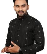 Black Color Woven Viscose Rayon Styles Men's Wear Kurta.