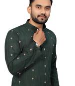 Bottle green Color Woven Viscose Rayon Styles Men's Wear Kurta.