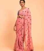 Suta Women Red Polka Printed Pure Cotton Saree