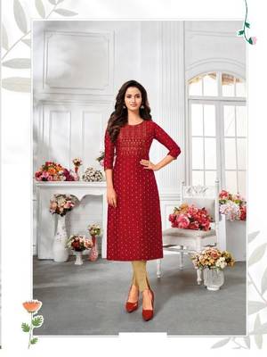 Modal Silk Kurtis With All Over Butti And Embroidery 1