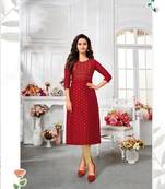 Modal Silk Kurtis With All Over Butti And Embroidery
