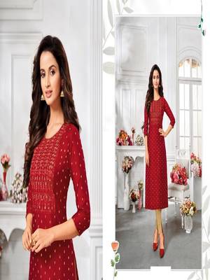 Modal Silk Kurtis With All Over Butti And Embroidery 3