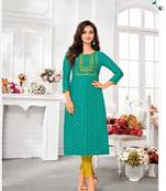 Modal Silk Kurtis With All Over Butti And Embroidery