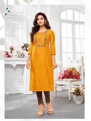 Modal Silk Kurtis With All Over Butti And Embroidery 2