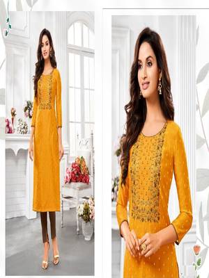 Modal Silk Kurtis With All Over Butti And Embroidery 3