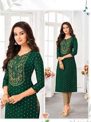 Modal Silk Kurtis With All Over Butti And Embroidery 1