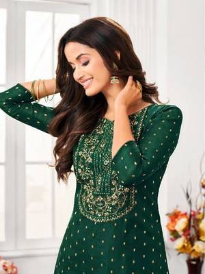 Modal Silk Kurtis With All Over Butti And Embroidery 2