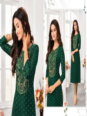 Modal Silk Kurtis With All Over Butti And Embroidery 3