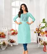 Modal Silk Kurtis With All Over Butti And Embroidery