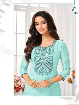 Modal Silk Kurtis With All Over Butti And Embroidery 2