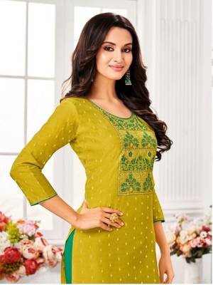 Modal Silk Kurtis With All Over Butti And Embroidery 2