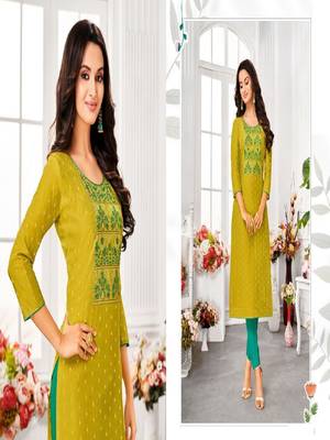 Modal Silk Kurtis With All Over Butti And Embroidery 3