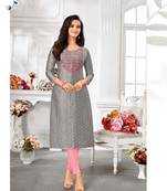 Modal Silk Kurtis With All Over Butti And Embroidery