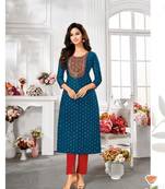 Modal Silk Kurtis With All Over Butti And Embroidery