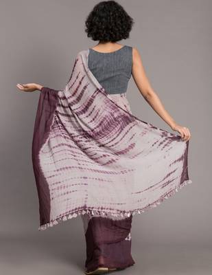 Suta Mauve Burgundy Tie and Dye Saree 5