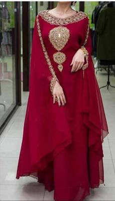 Moroccan Kaftan Hand Work Royal Blue Long sleeve Party wear dress  1