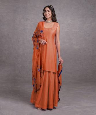 Burnt Orange Kashmir Bagh Inspired Sharara Set 1