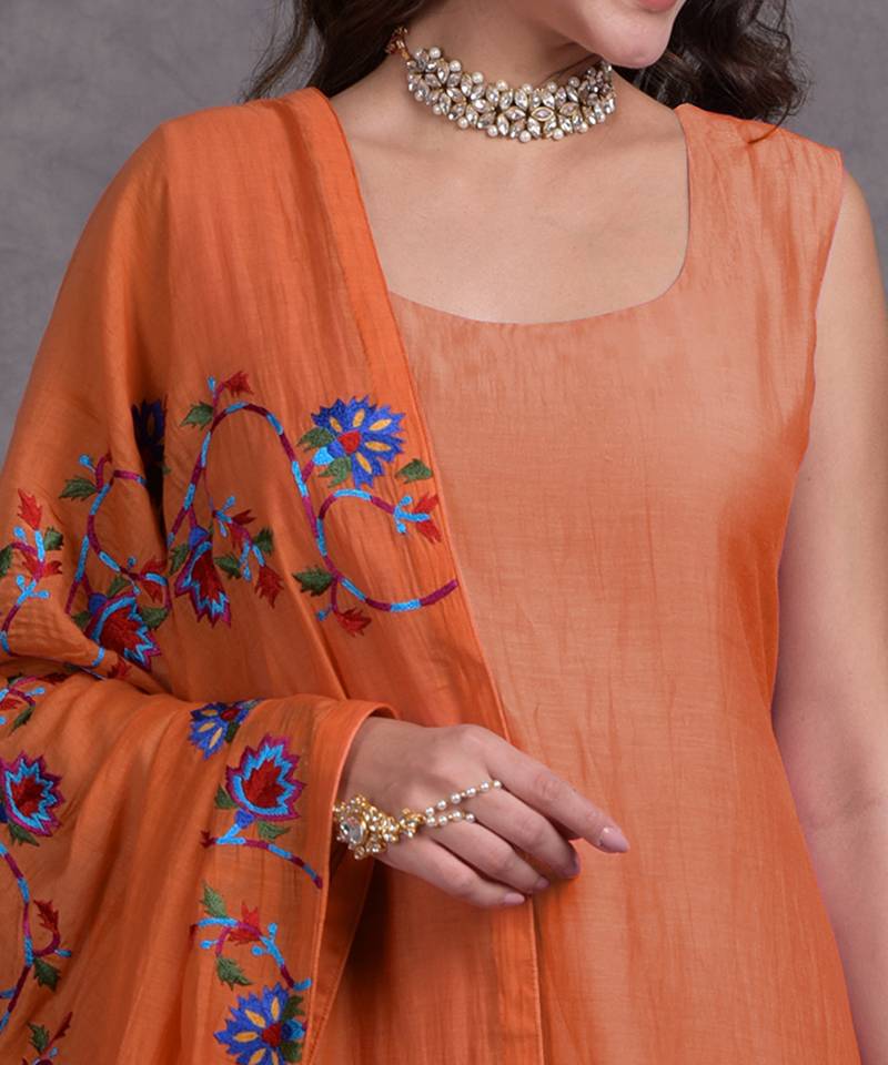 Burnt Orange Kashmir Bagh Inspired Sharara Set