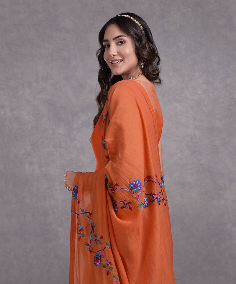 Burnt Orange Kashmir Bagh Inspired Sharara Set